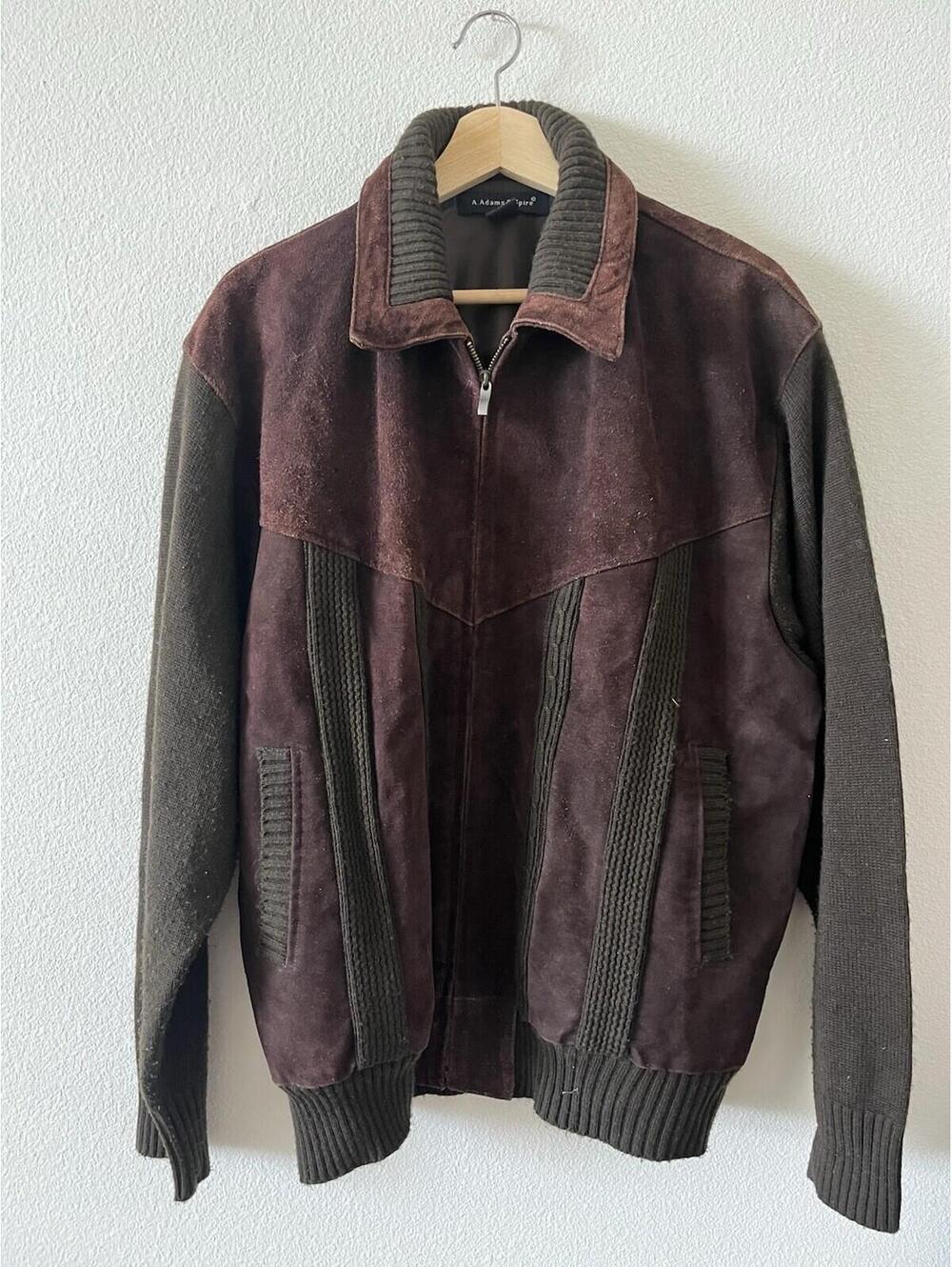 A. Adams & Spire Vintage Suede Knit Bomber Jacket